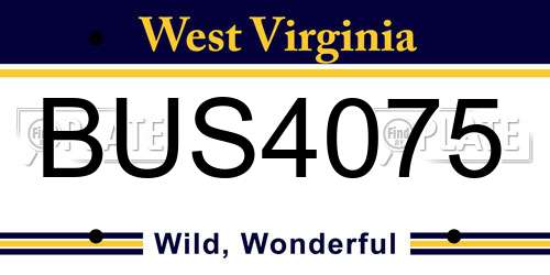 BUS4075 West Virginia License Plate