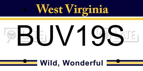 BUV19S West Virginia License Plate