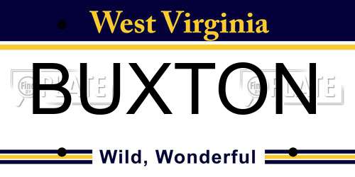 BUXTON West Virginia License Plate
