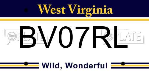 BV07RL West Virginia License Plate