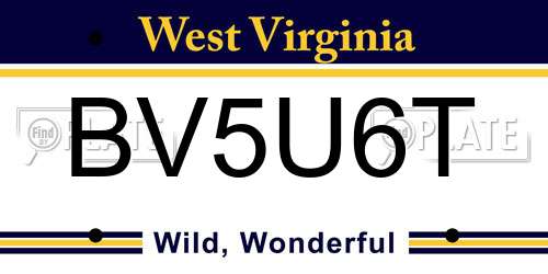 BV5U6T West Virginia License Plate