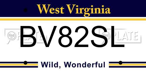 BV82SL West Virginia License Plate