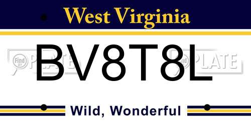 BV8T8L West Virginia License Plate