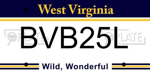 BVB25L West Virginia License Plate