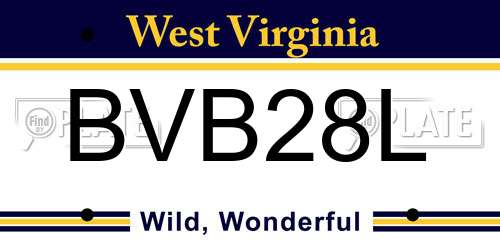 BVB28L West Virginia License Plate