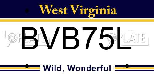 BVB75L West Virginia License Plate