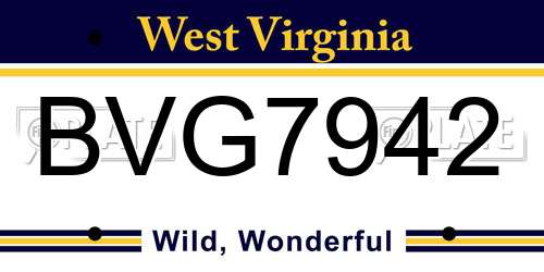 BVG7942 West Virginia License Plate