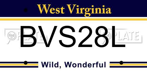BVS28L West Virginia License Plate