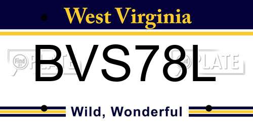 BVS78L West Virginia License Plate