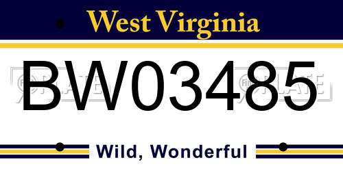 BW03485 West Virginia License Plate