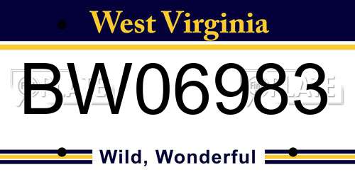 BW06983 West Virginia License Plate
