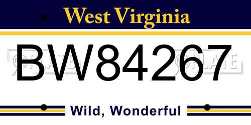 BW84267 West Virginia License Plate