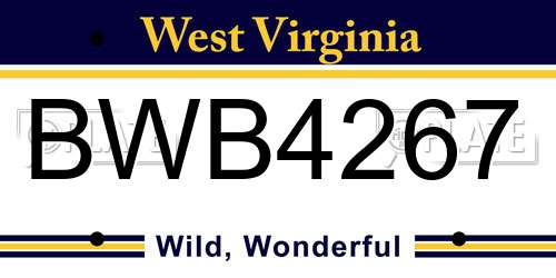 BWB4267 West Virginia License Plate