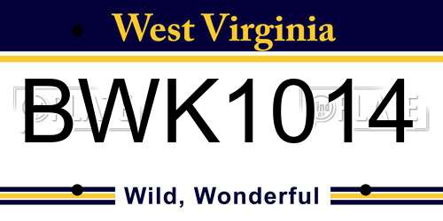 BWK1014 West Virginia License Plate