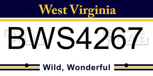 BWS4267 West Virginia License Plate