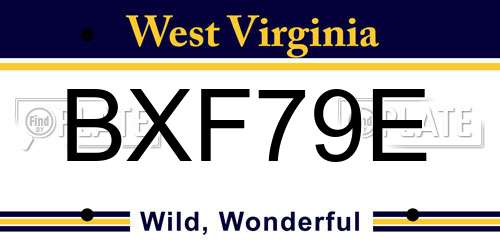 BXF79E West Virginia License Plate