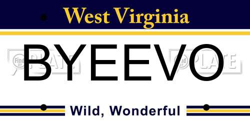 BYEEVO West Virginia License Plate