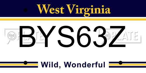 BYS63Z West Virginia License Plate