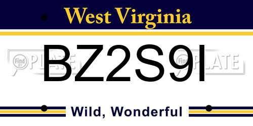BZ2S9I West Virginia License Plate