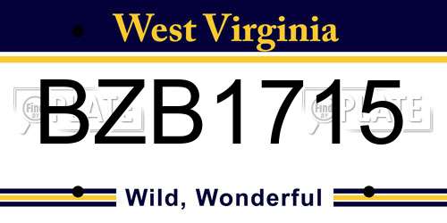 BZB1715 West Virginia License Plate