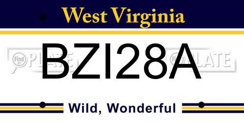 BZI28A West Virginia License Plate