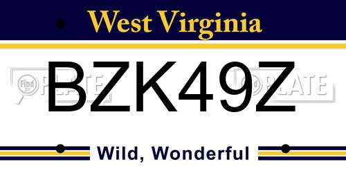 BZK49Z West Virginia License Plate