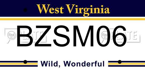 BZSM06 West Virginia License Plate
