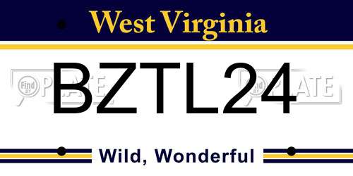 BZTL24 West Virginia License Plate
