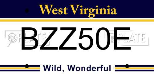BZZ50E West Virginia License Plate