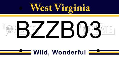 BZZB03 West Virginia License Plate