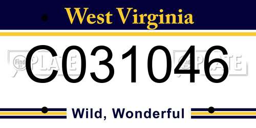 C031046 West Virginia License Plate