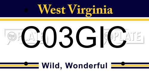 C03GIC West Virginia License Plate