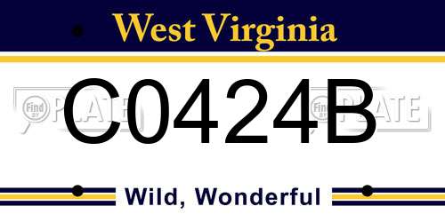 C0424B West Virginia License Plate