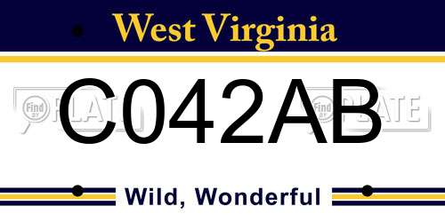 C042AB West Virginia License Plate