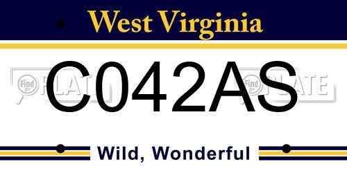 C042AS West Virginia License Plate