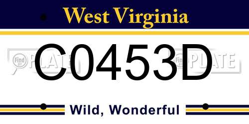 C0453D West Virginia License Plate
