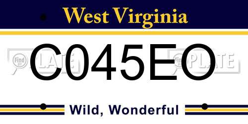 C045EO West Virginia License Plate