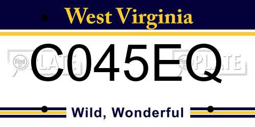 C045EQ West Virginia License Plate