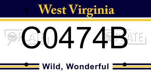 C0474B West Virginia License Plate