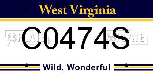 C0474S West Virginia License Plate