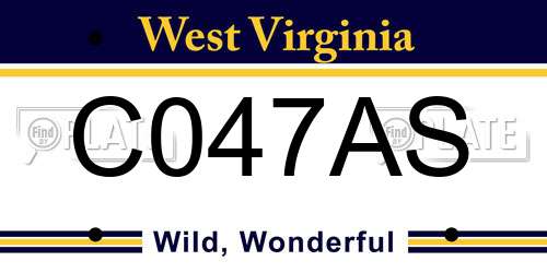 C047AS West Virginia License Plate