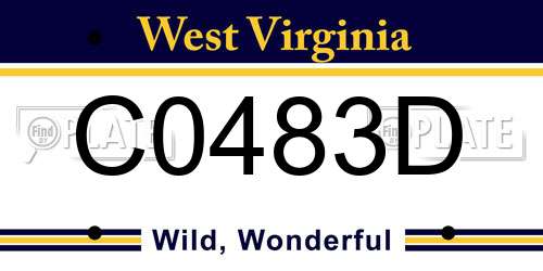 C0483D West Virginia License Plate
