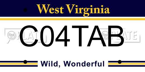 C04TAB West Virginia License Plate