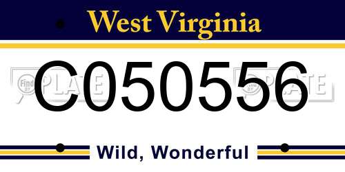 C050556 West Virginia License Plate