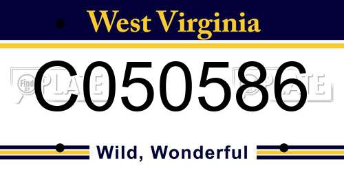 C050586 West Virginia License Plate