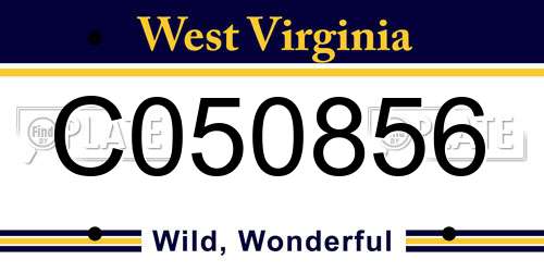 C050856 West Virginia License Plate