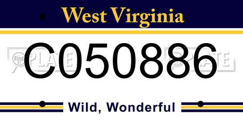 C050886 West Virginia License Plate