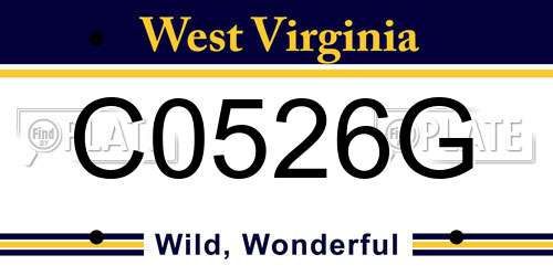 C0526G West Virginia License Plate