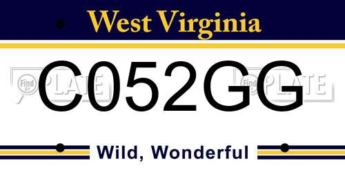 C052GG West Virginia License Plate