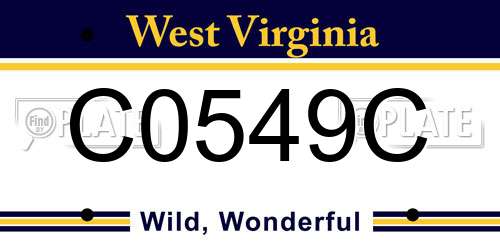 C0549C West Virginia License Plate